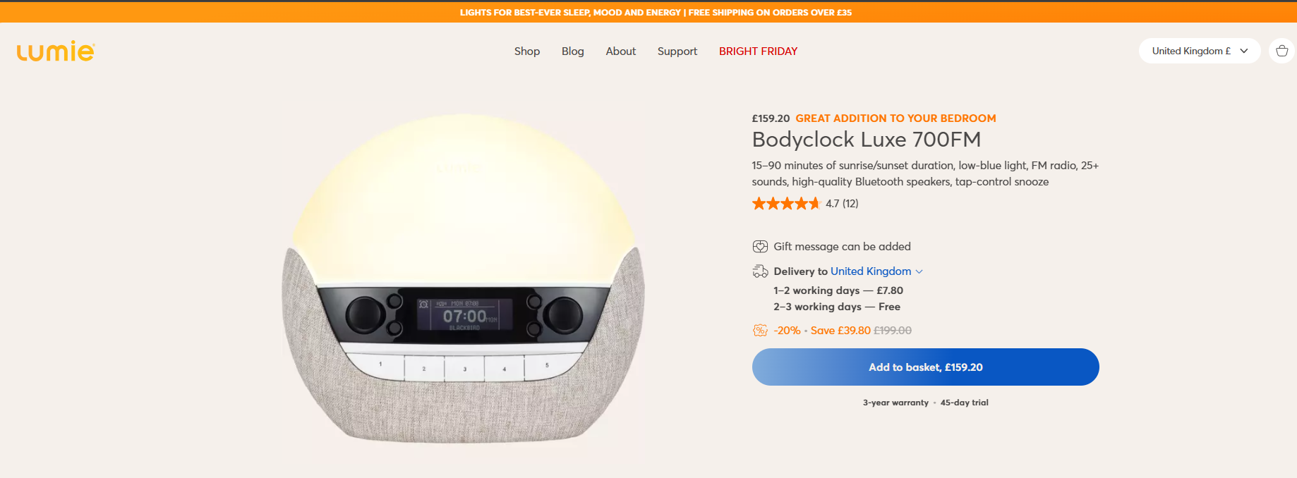 Bodyclock Luxe 700FM 