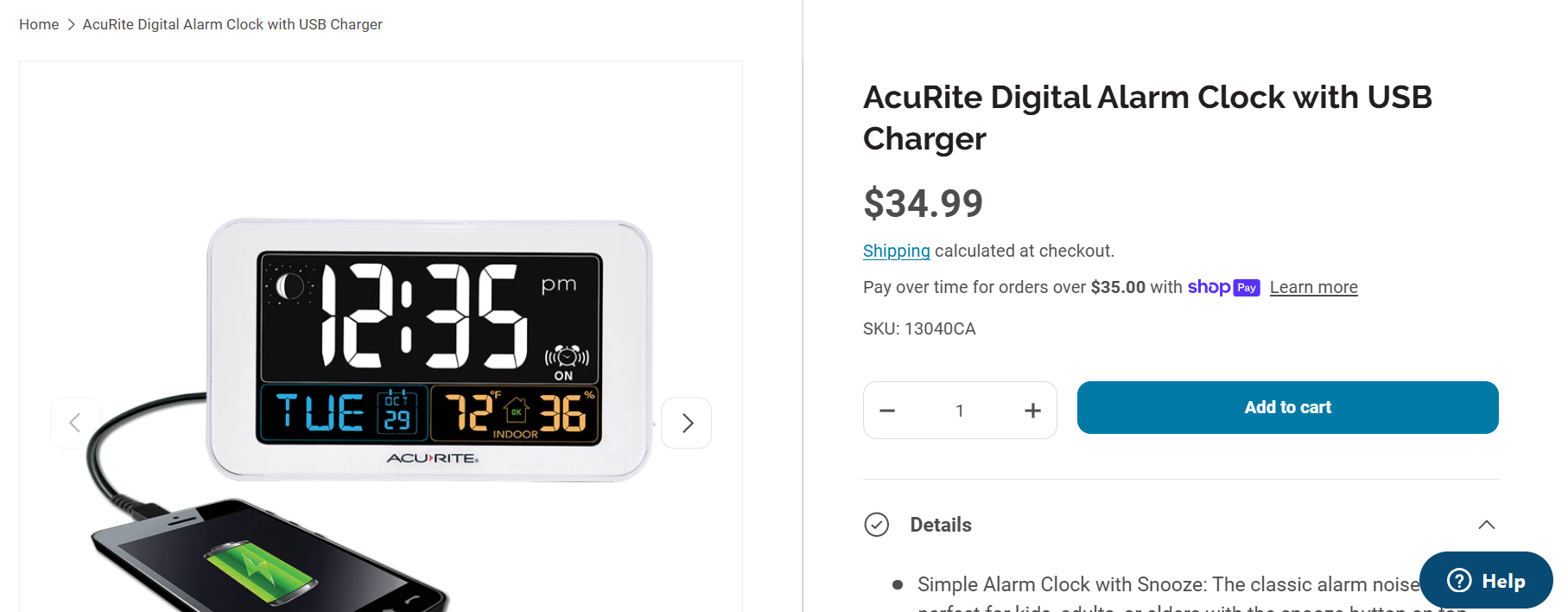 AcuRite Digital LED Alarm Clock