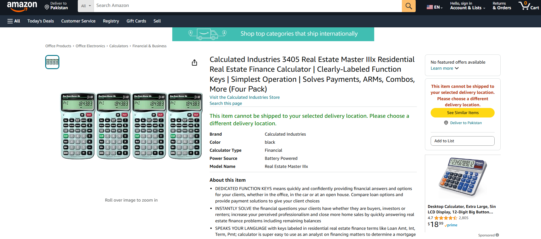 Calculated Industries 3405 CE Financial Calculator