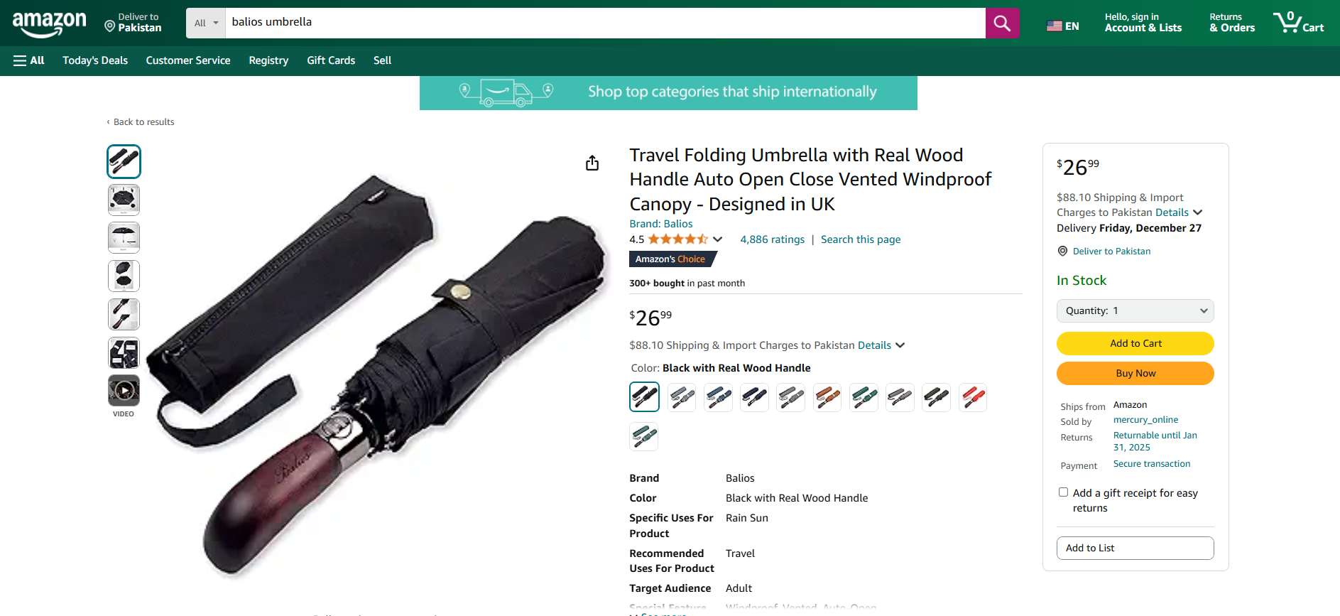 Balios Folding Double Canopy Umbrella