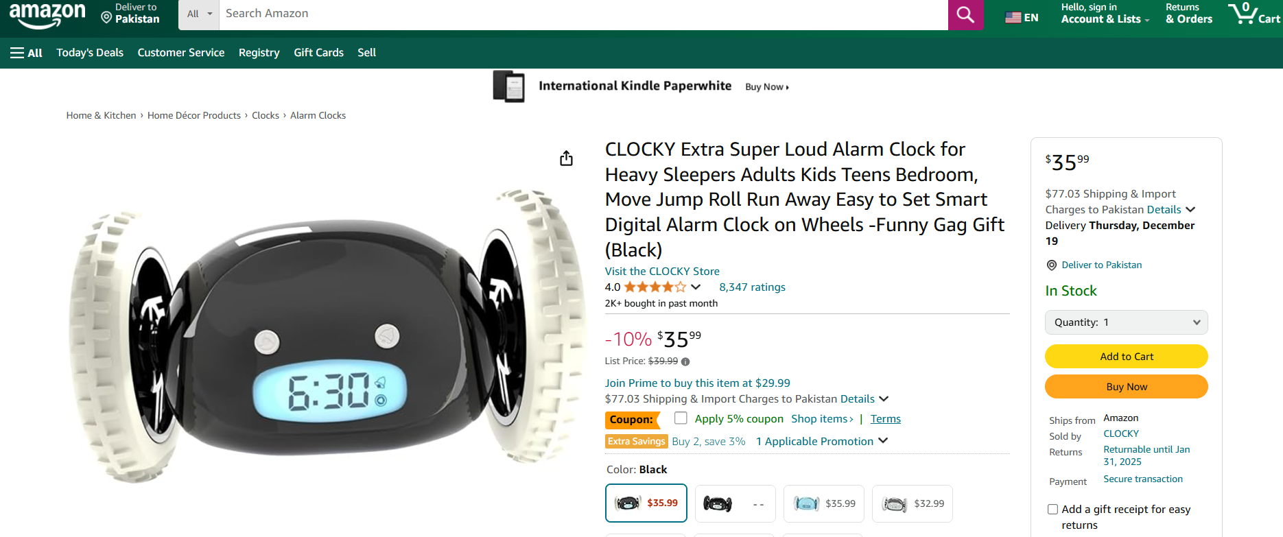 CLOCKY Alarm Clock for Kids