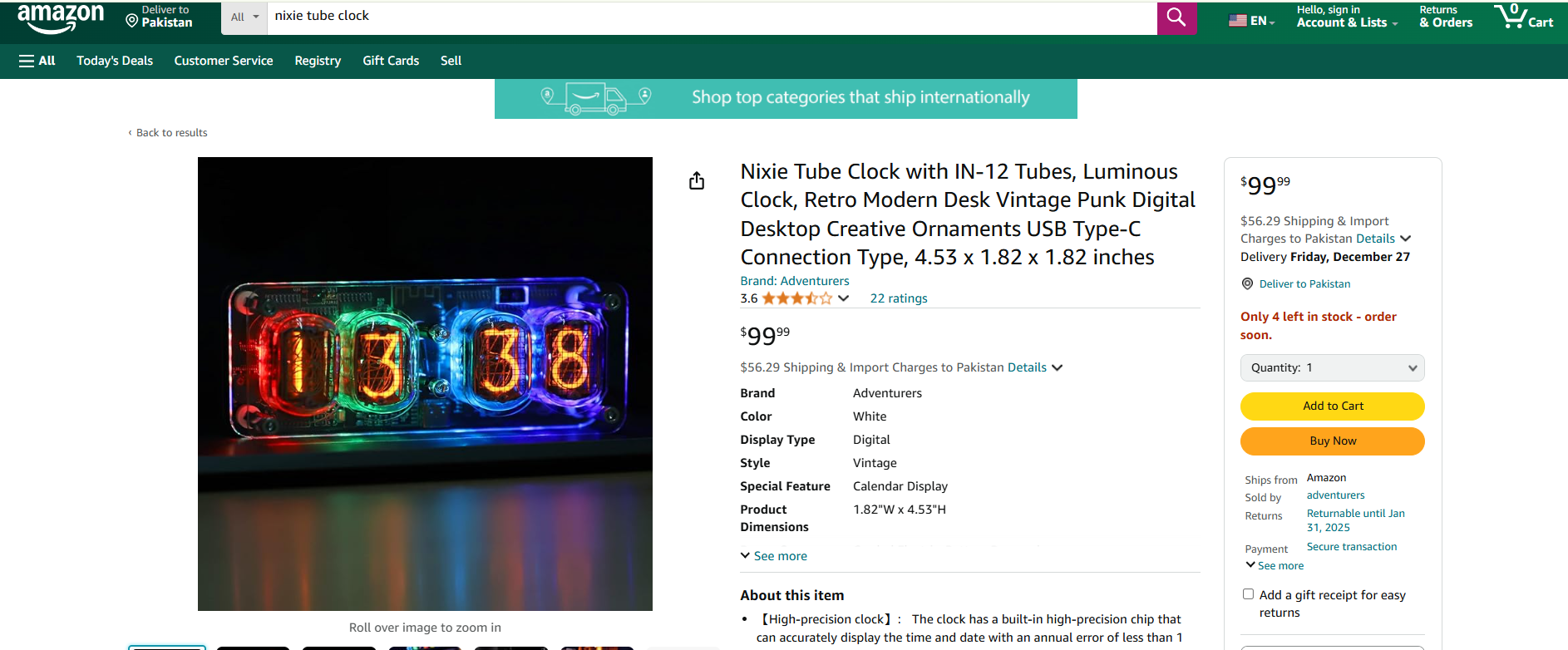 Mini Nixie Tube Desk Clock