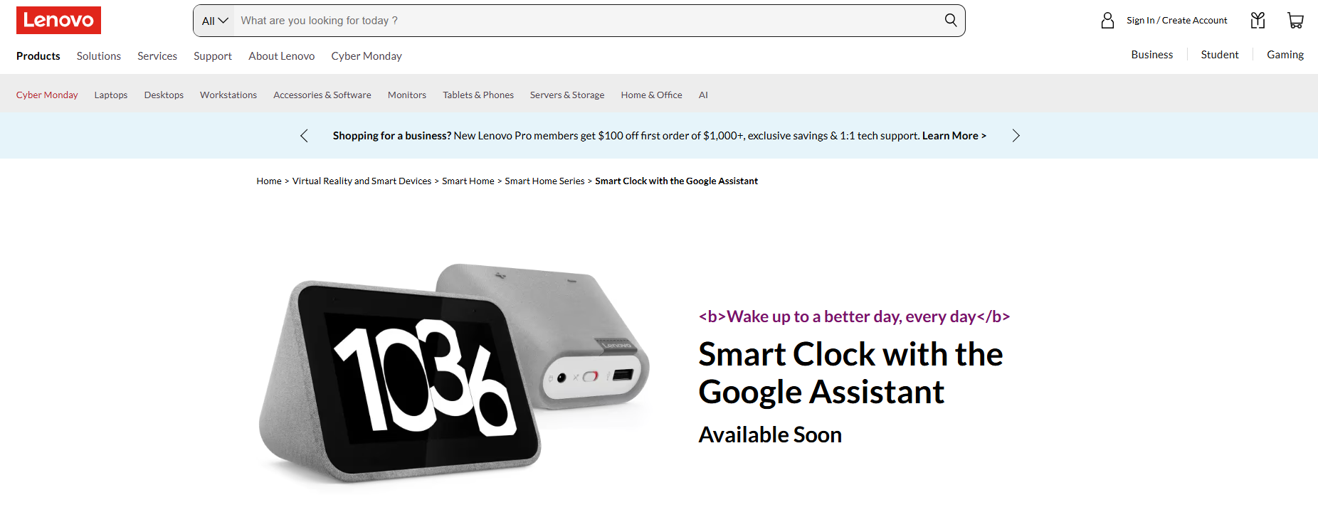 Lenovo Smart Clock with Google Assistant