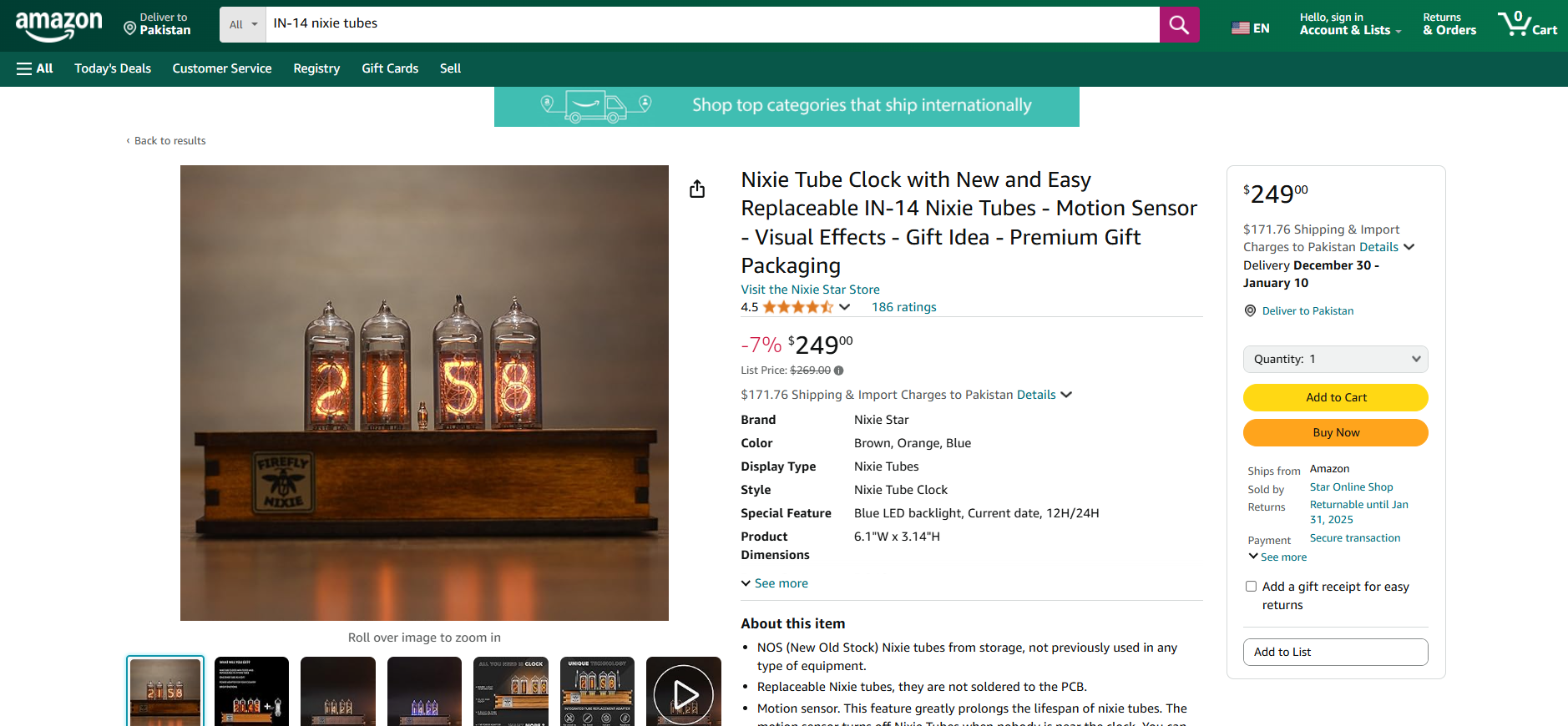 Nixie Tube Clock on 6 IN-14 Tubes