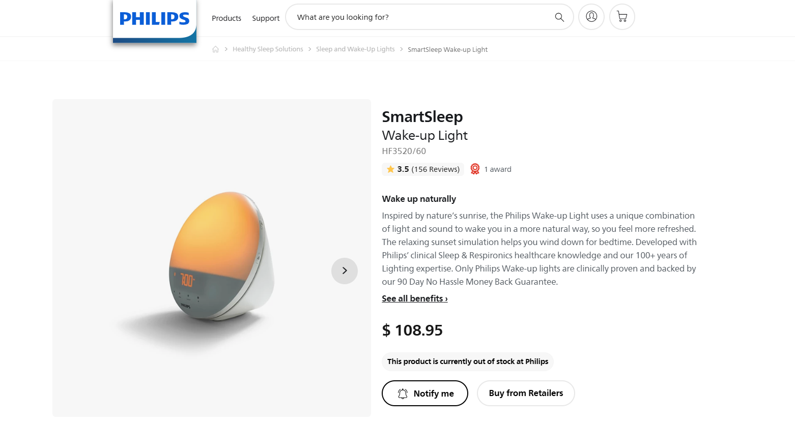 Philips Wake-Up Light Alarm Clock