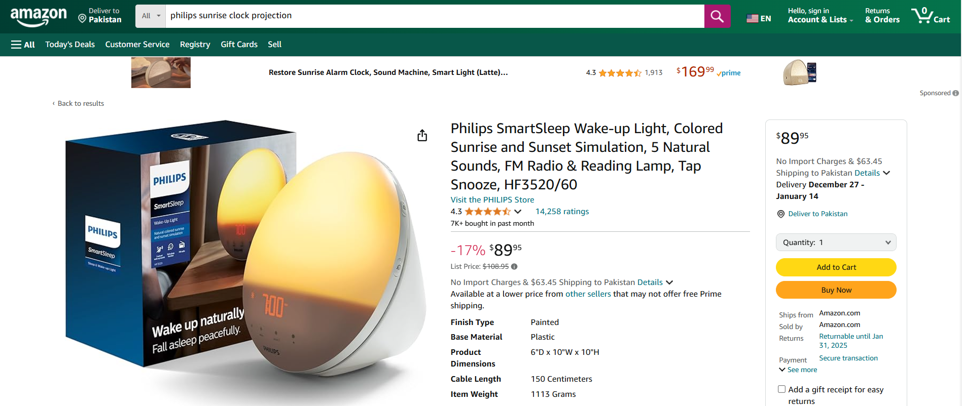 Philips Wake-Up Light with Projection