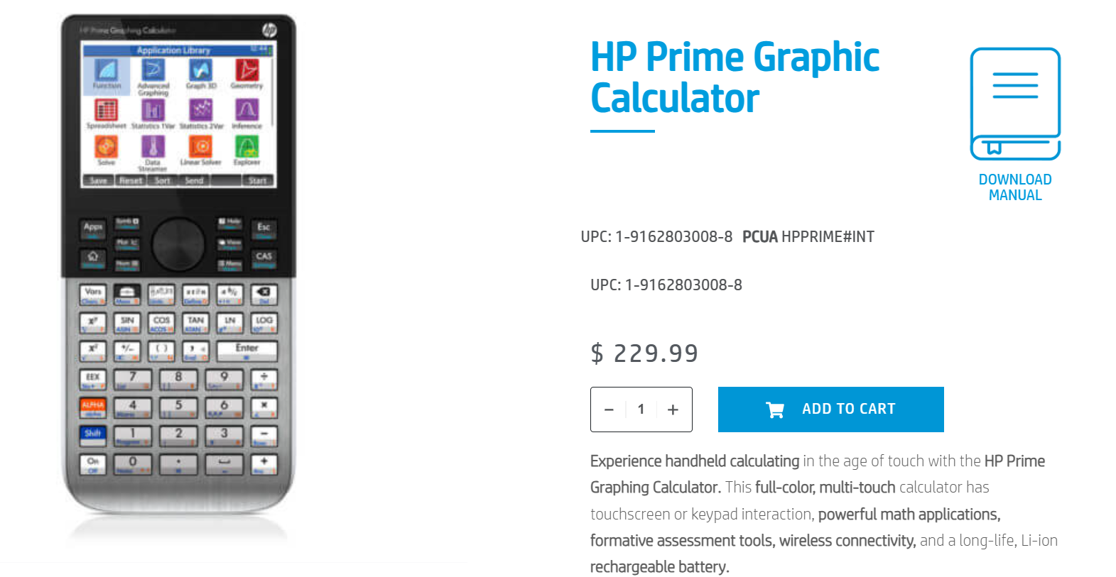 HP Prime Graphing Calculator