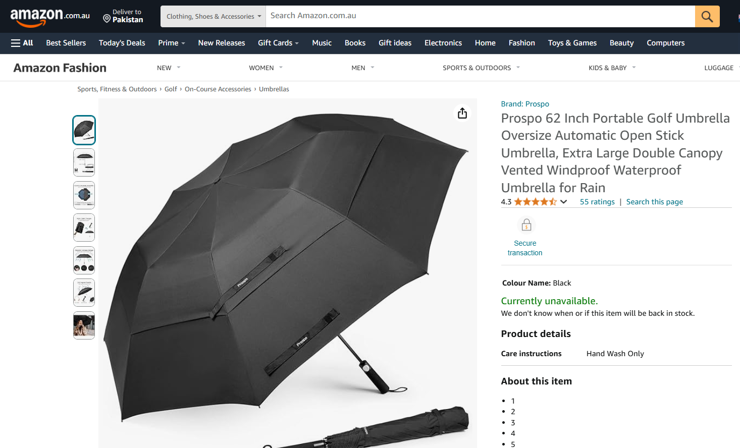 Prospo 62 Inch Large Travel Umbrella