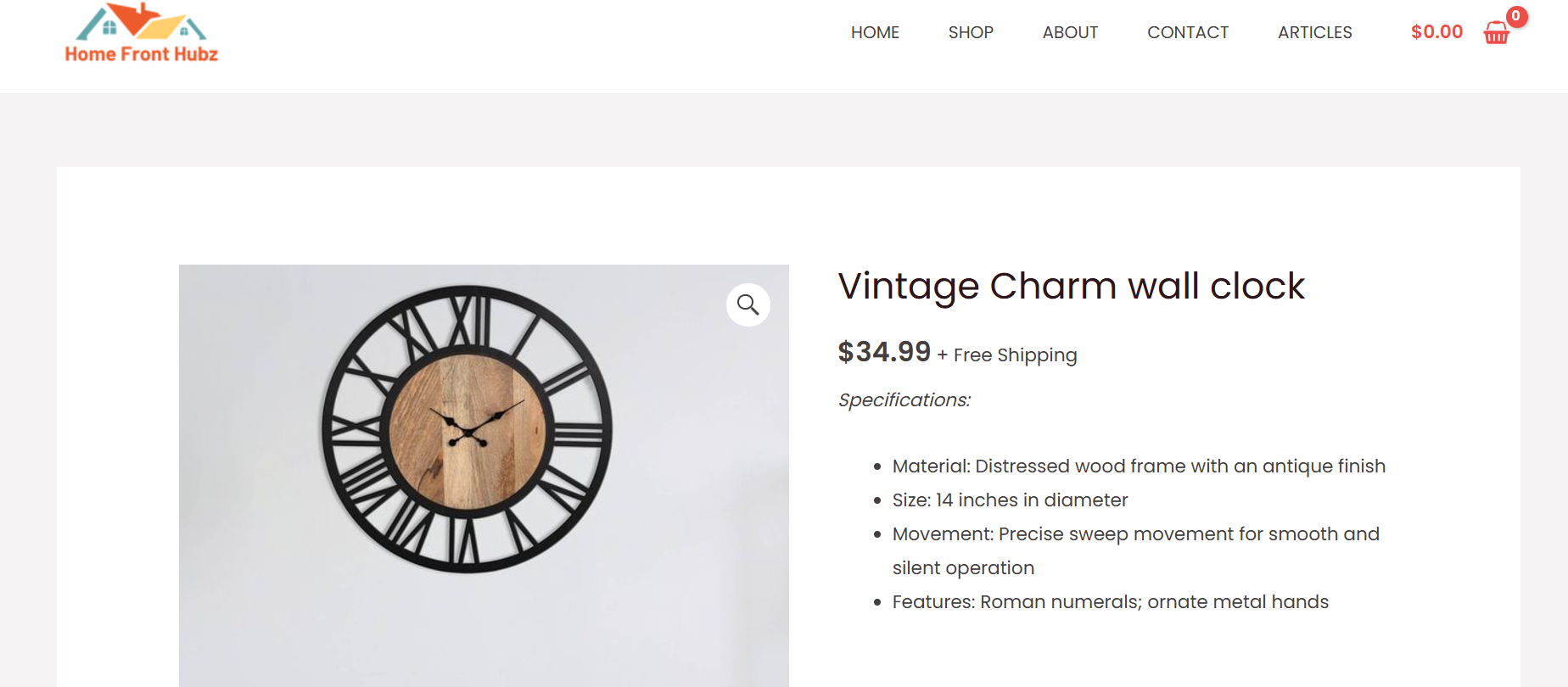 Vintage Charm Wall Clock 