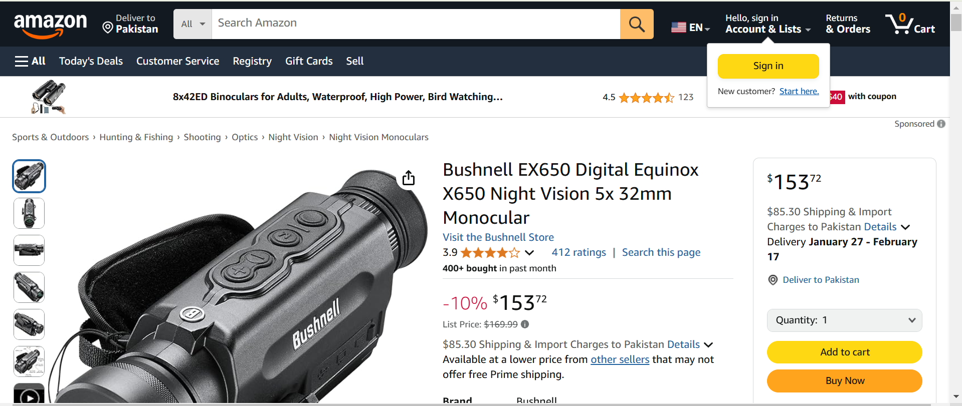 Bushnell Equinox X650