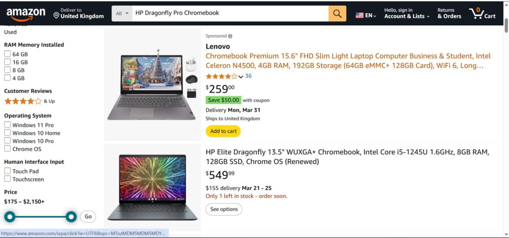 HP Dragonfly Pro Chromebook
