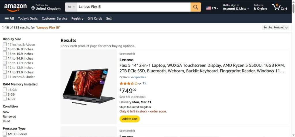 Lenovo Flex 5i